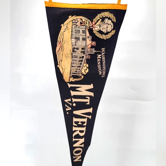 1950s Mt Vernon Virginia Washington's Mansion Felt Pennant 30" George Washington - Picture 1 of 5